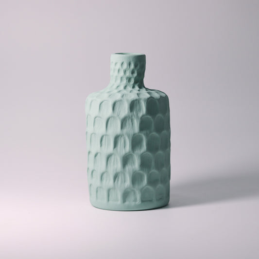 Bottiglia sfaccettata verde acqua